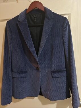 Rag and Bone Red Dots Blue Velvet Blazer Jacket Women’s Size 8